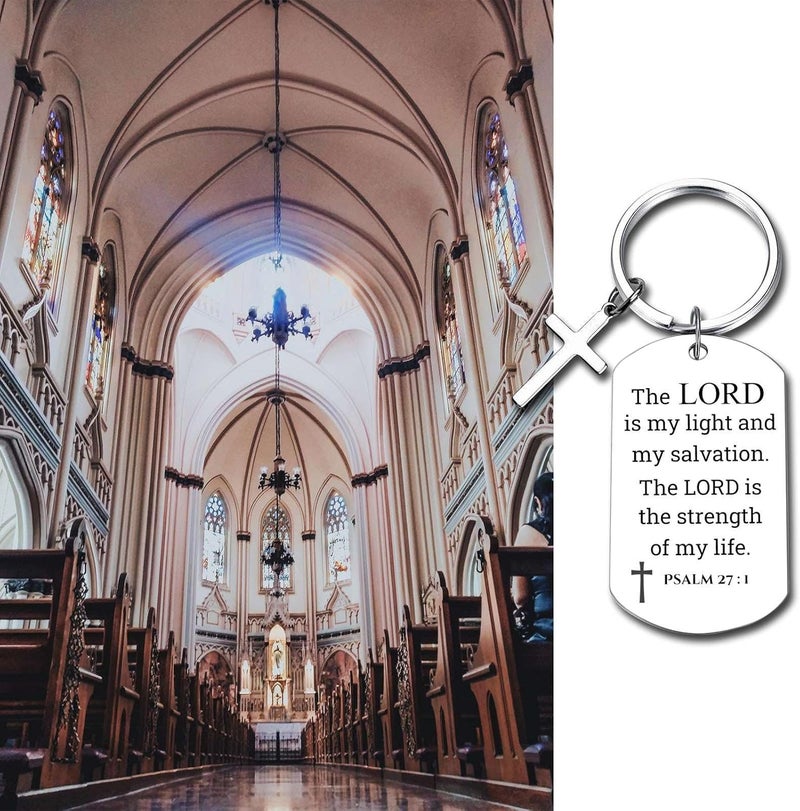 GiftYou Inspirational Scripture Metal Key Chains with Cross Pendant - Bible Verse Keychain Religious Gift for Christian - Image 3